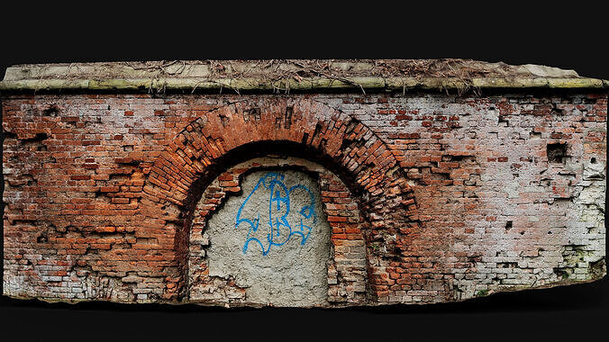 ruins abandoned fortress brickwall part2 photogrammetry Low-poly 3D model