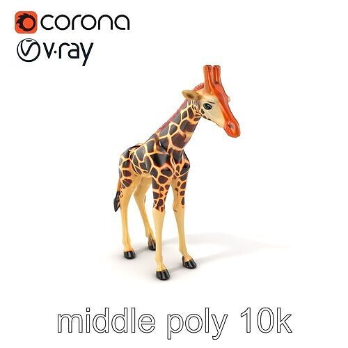 Dewy Giraffe Texture Model Pack Low-poly 3D model
