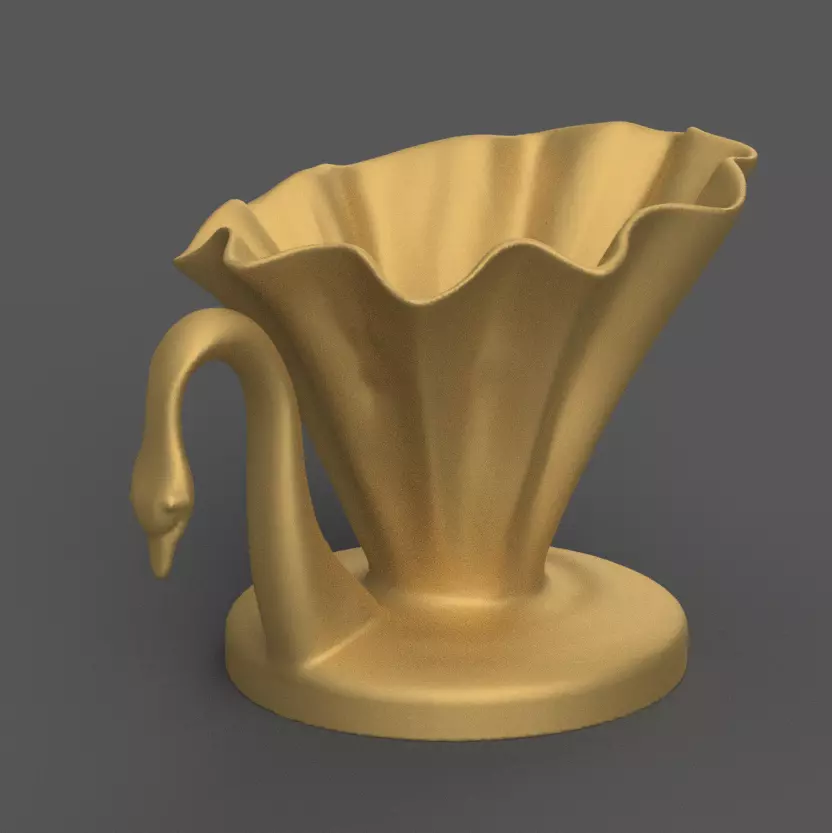 Elegant Swan planter- candy container - urn- candle holder 3D print model_0