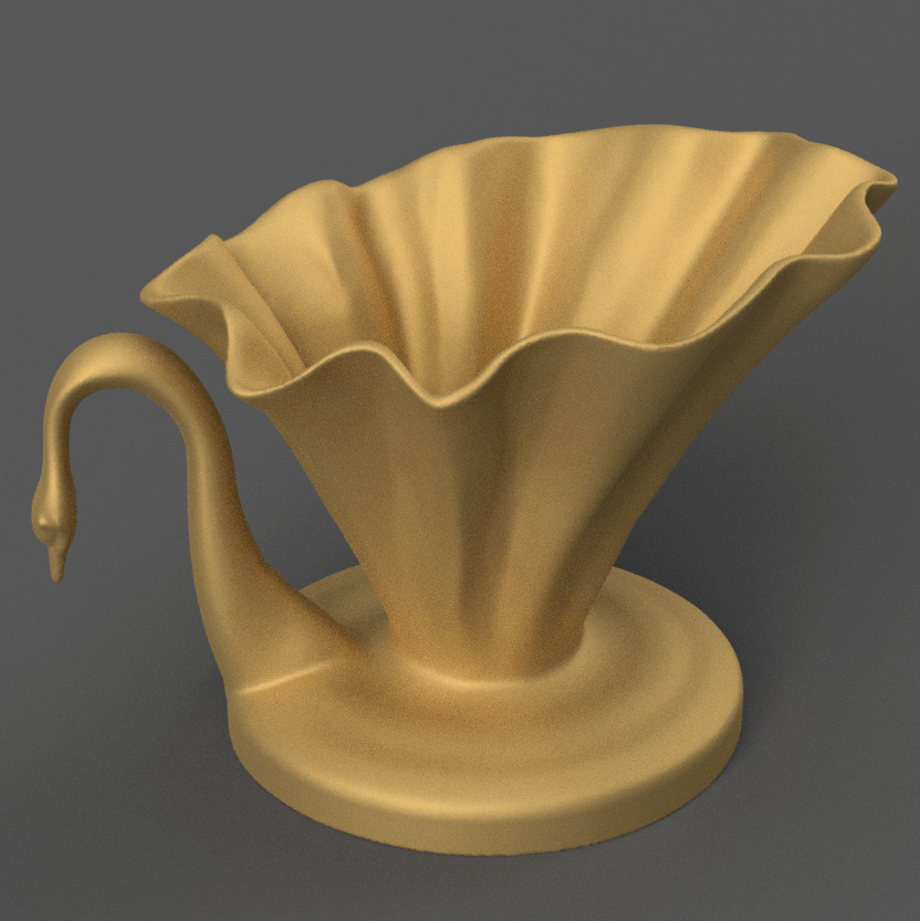 Elegant Swan planter- candy container - urn- candle holder 3D print model_1