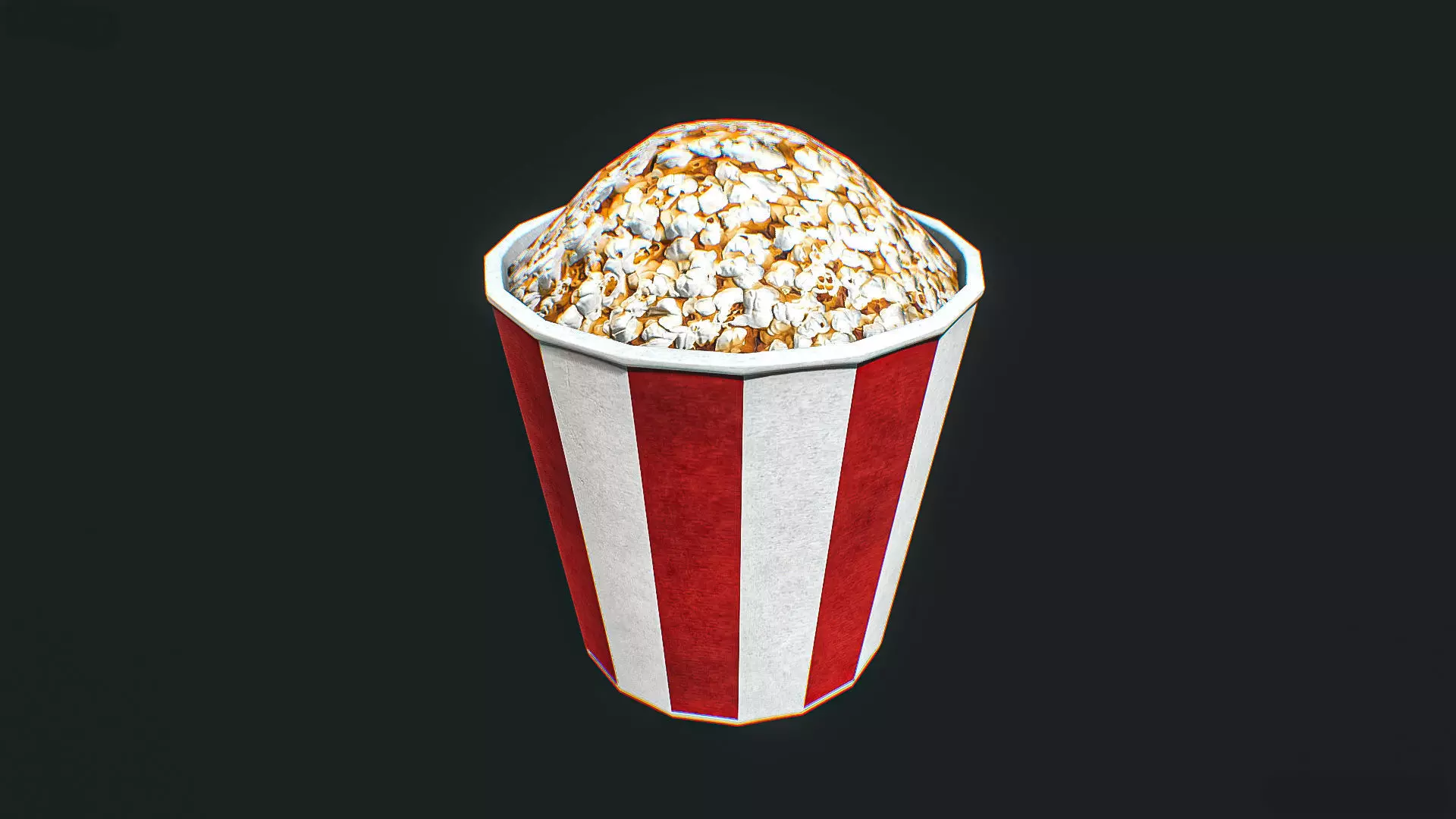 Popcorn Bucket 3D Model Low-poly 3D model_0