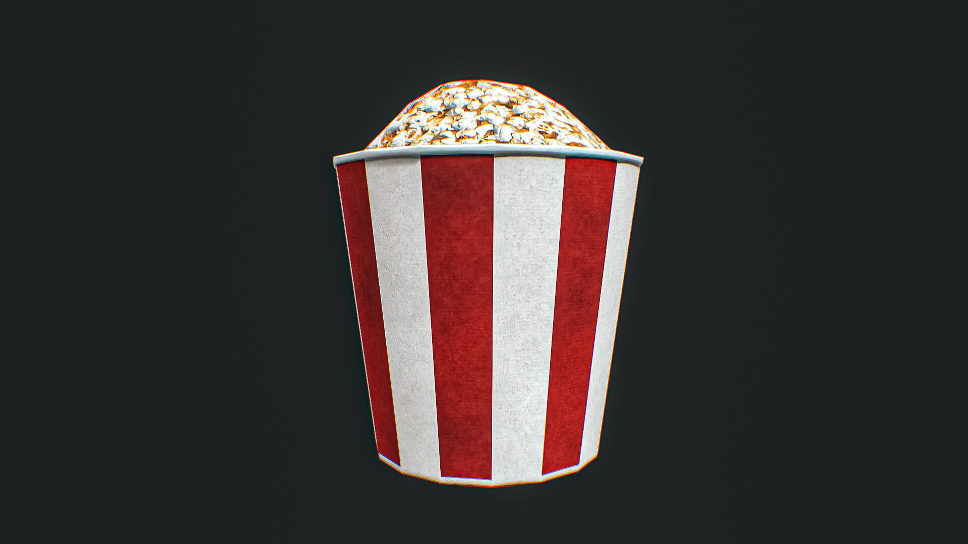 Popcorn Bucket 3D Model Low-poly 3D model_3