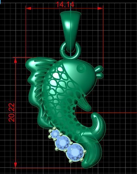 Pendant Fish 3D print model_6