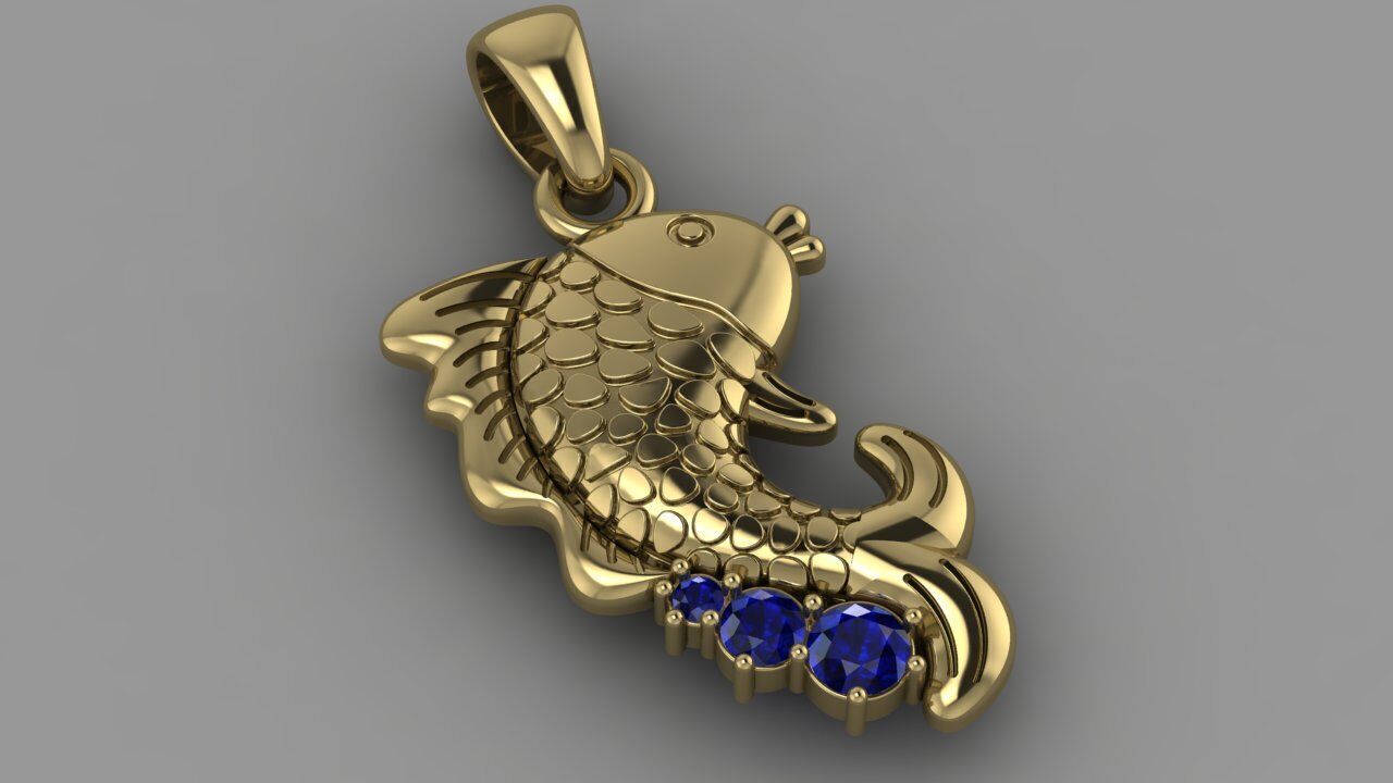 Pendant Fish 3D print model_1