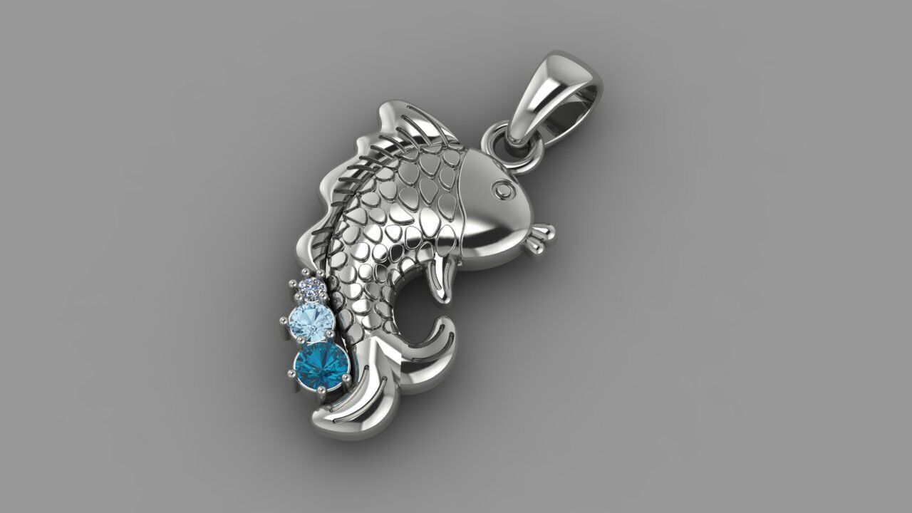 Pendant Fish 3D print model_4