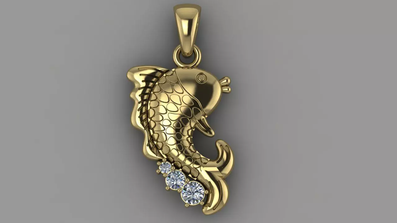 Pendant Fish 3D print model_0