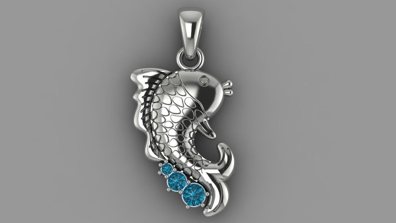 Pendant Fish 3D print model_3
