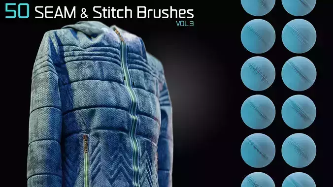 50 Seam And Stitch Brushes Vol 3