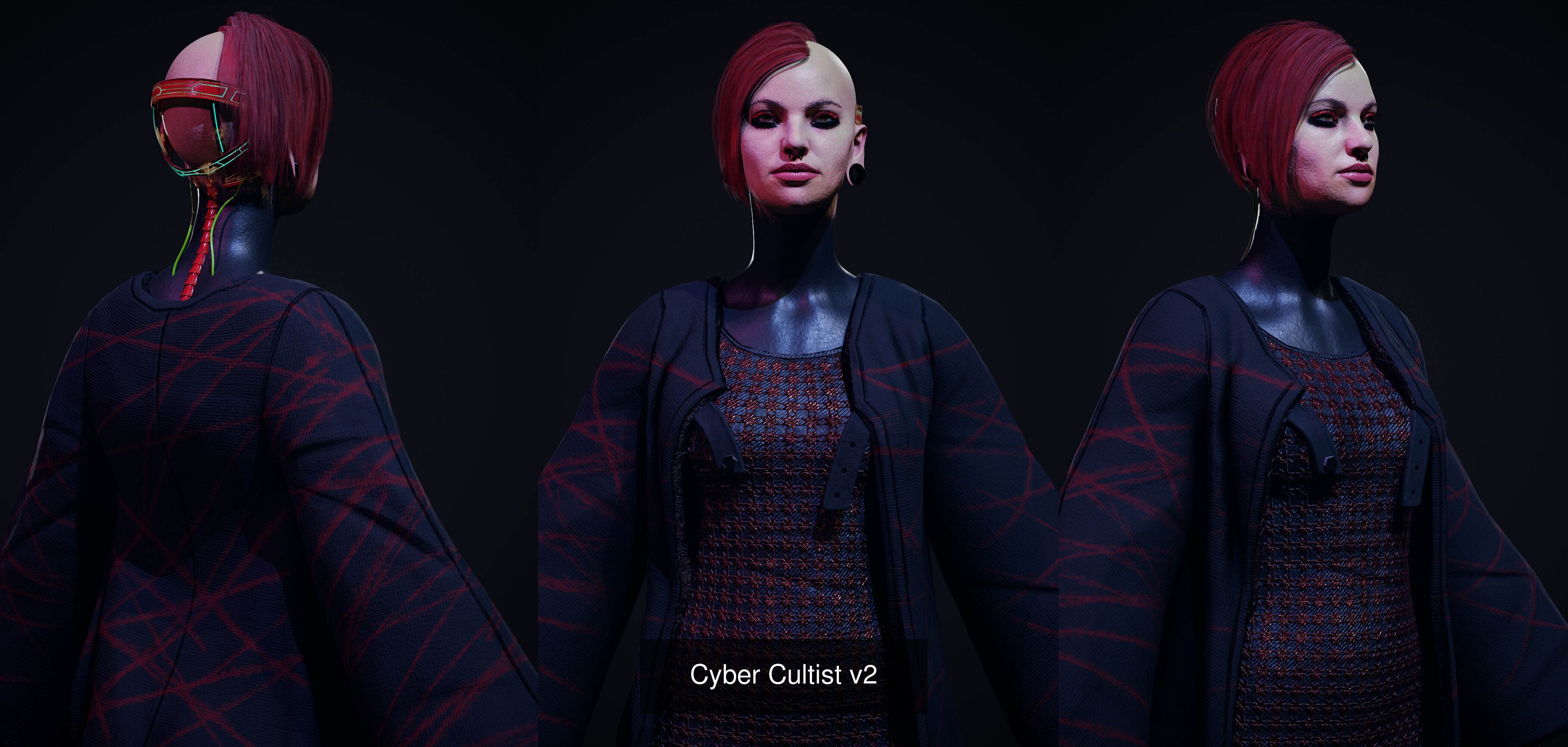 Cyberpunk Cultists Pack 3D Model Collection_3