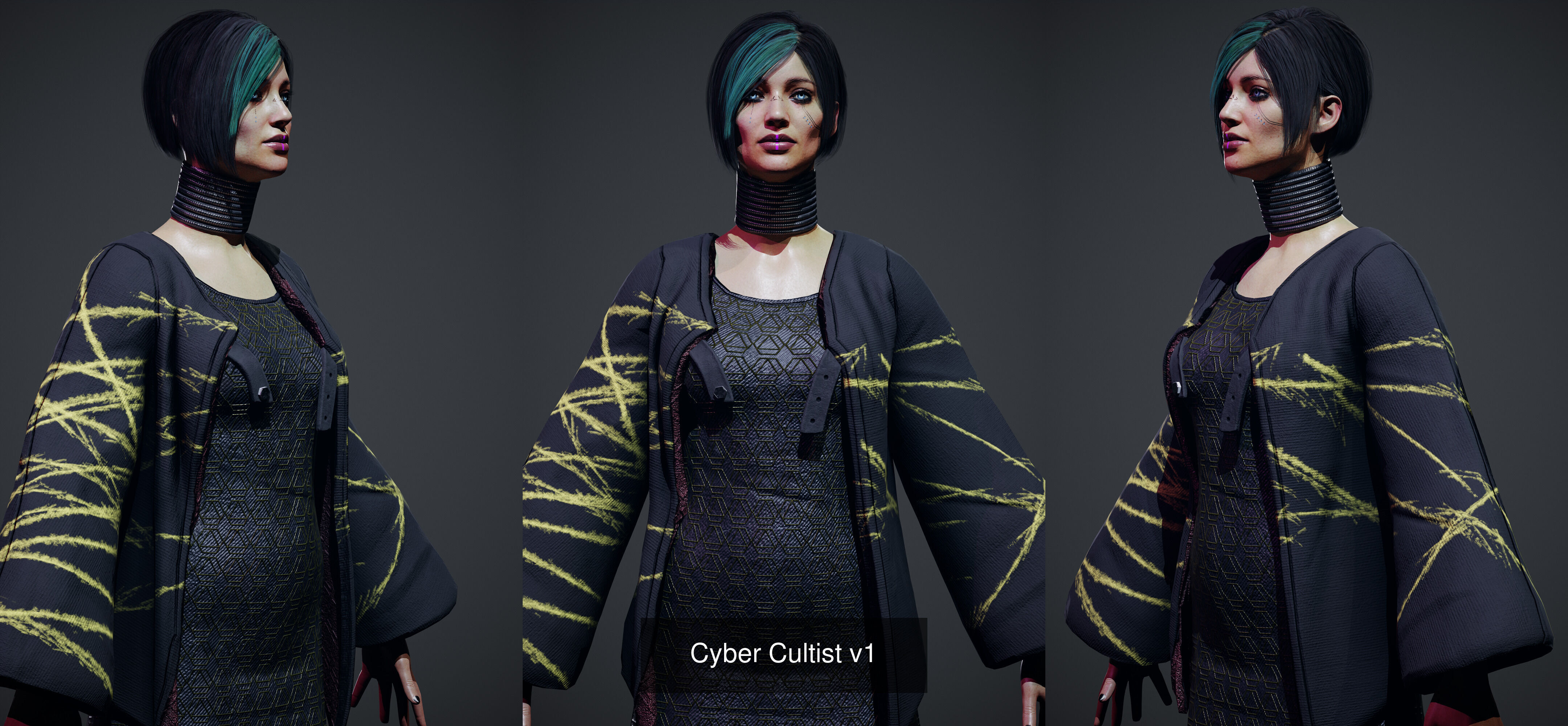 Cyberpunk Cultists Pack 3D Model Collection_2