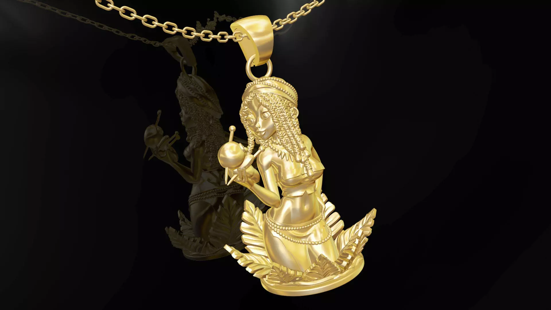 Voodoo Bree statue sculpture pendant jewelry gold 3D print model