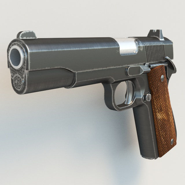 Pistol Colt1911 3D model_2