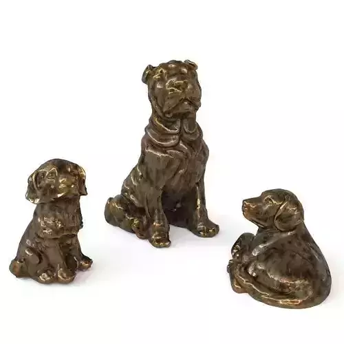 3 Dogs statuette