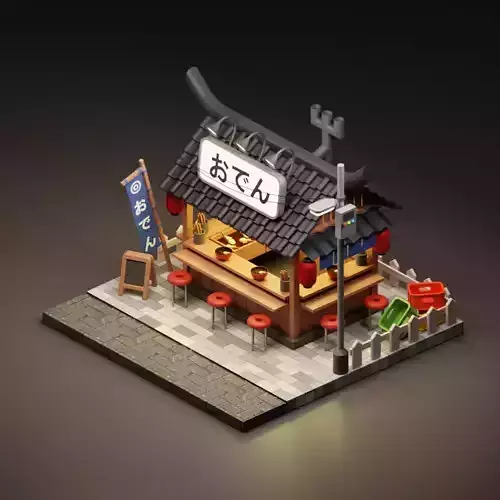 Ramen and Oden - Cartoon Game Isometric