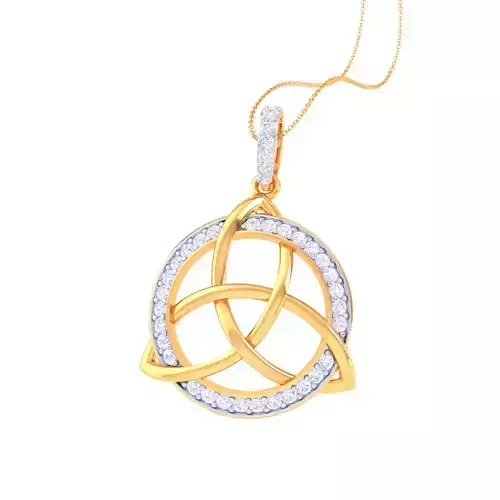 3D Printable Cad jewelry design of Lady diamond Pendant 3D print model