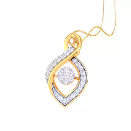 3D Printable Cad jewelry design of Lady diamond Pendant