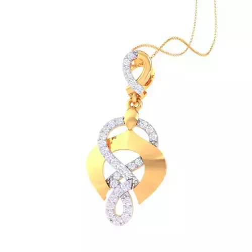 3D Printable Cad jewelry design of Lady diamond Pendant