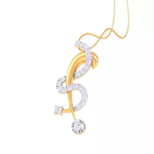 3D Printable Cad jewelry design of Lady diamond Pendant