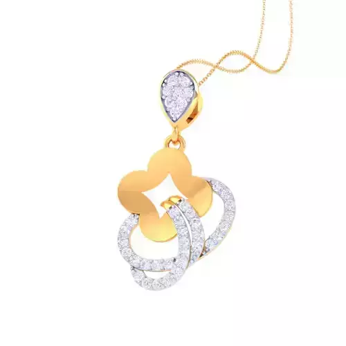 3D Printable Cad jewelry design of Lady diamond Pendant