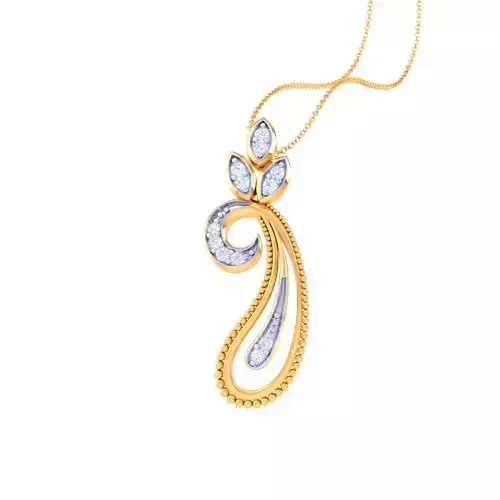 3D Printable Cad jewelry design of Lady diamond Pendant 3D print model