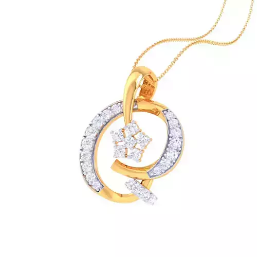 3D Printable Cad jewelry design of Lady diamond Pendant