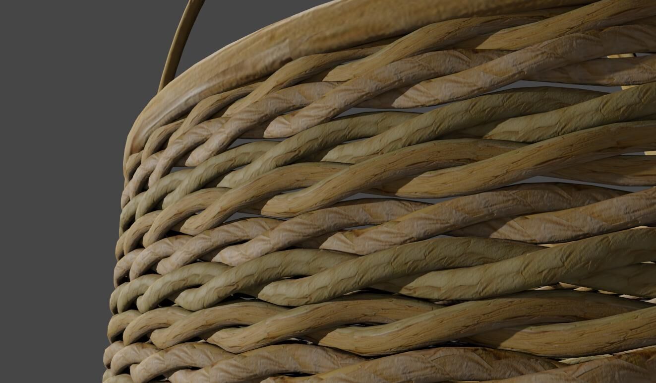 Straw Basket - Cesta de Palha 3D model_4
