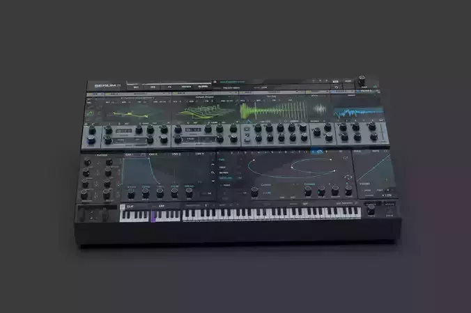 3D model of a synthesiser inspired by the Serum2 VST plugin