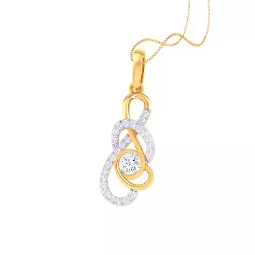 3D Printable Cad jewelry design of Lady diamond Pendant