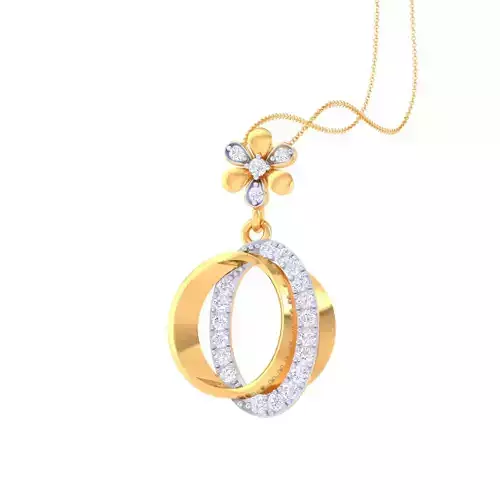 3D Printable Cad jewelry design of Lady diamond Pendant