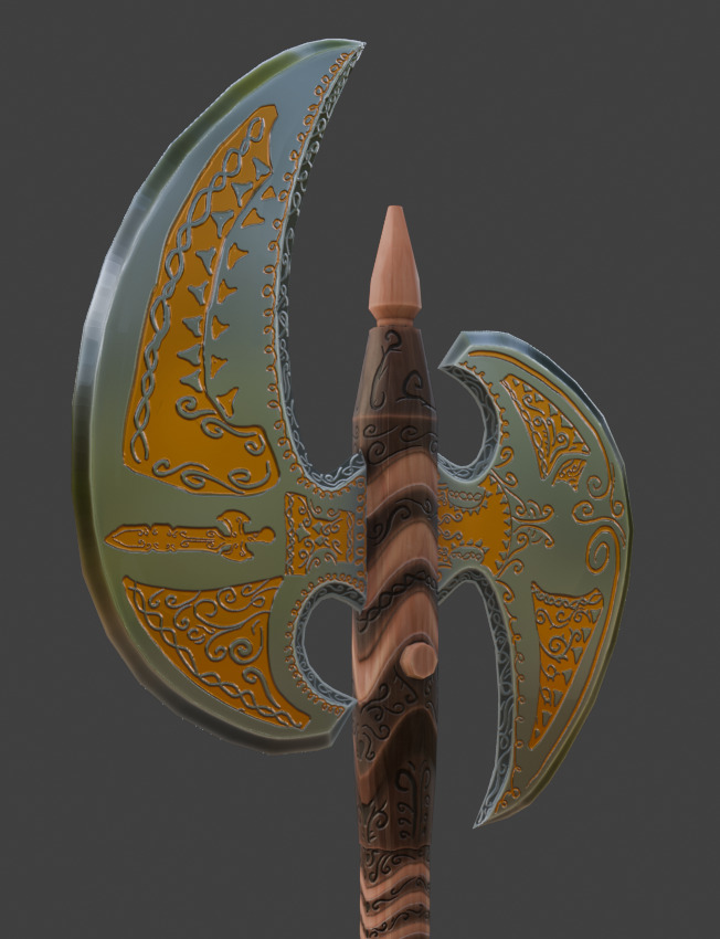 Great Axe Game Ready Asset Low-poly 3D model_4