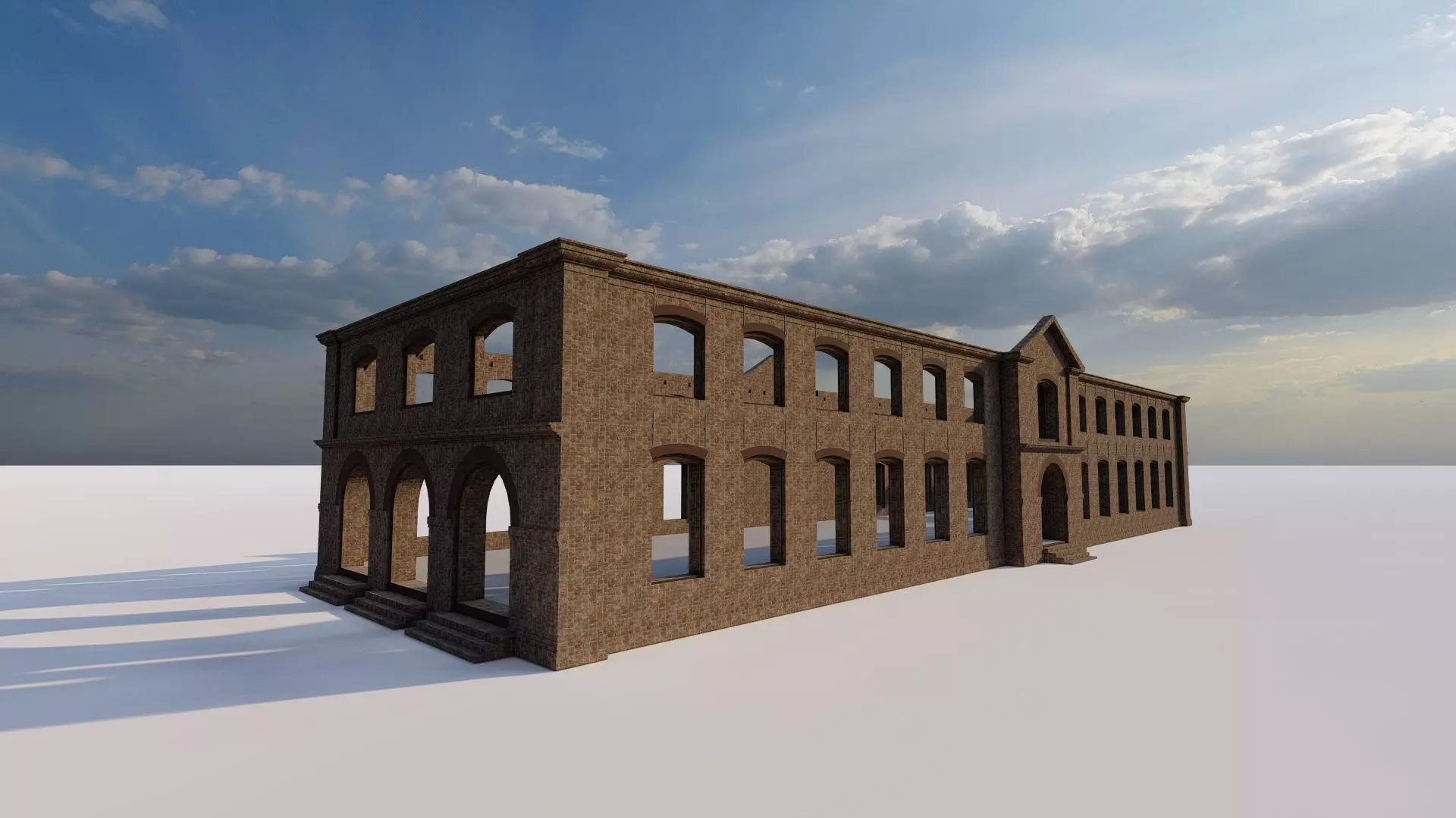 Commercial building-building classic 3D model_0