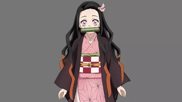 Low Poly anime Nezuko with textures Texture
