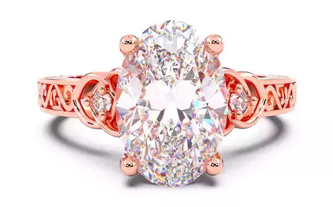 Oval Diamond Vintage Setting Solitaire Ring