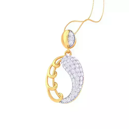 3D Printable Cad jewelry design of Lady diamond Pendant