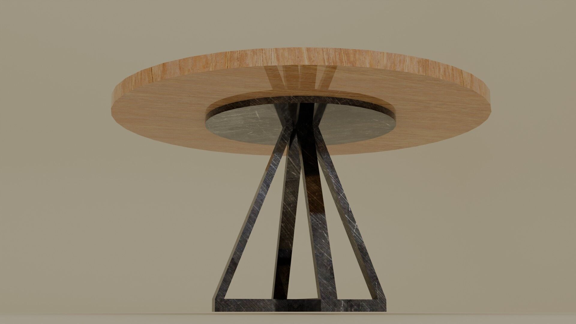Cicrle table Low-poly 3D model_3