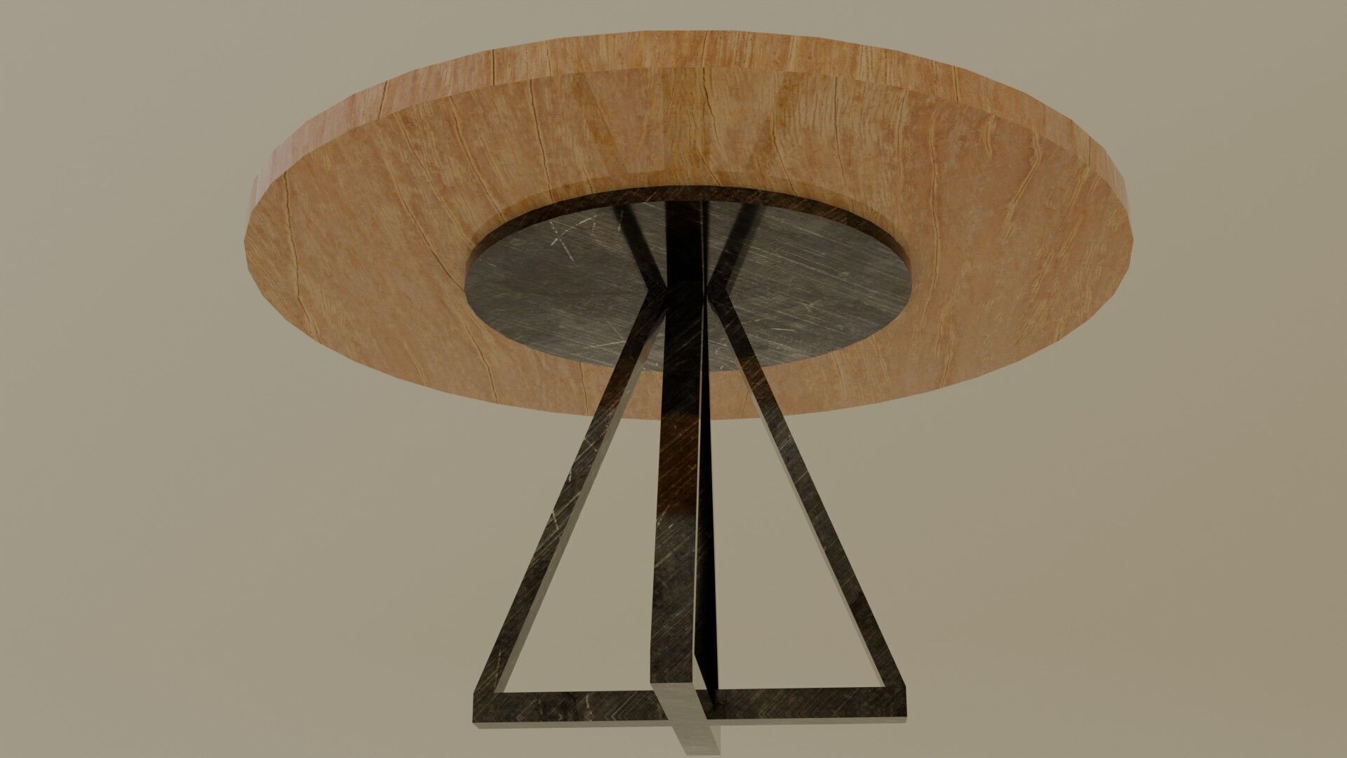 Cicrle table Low-poly 3D model_4