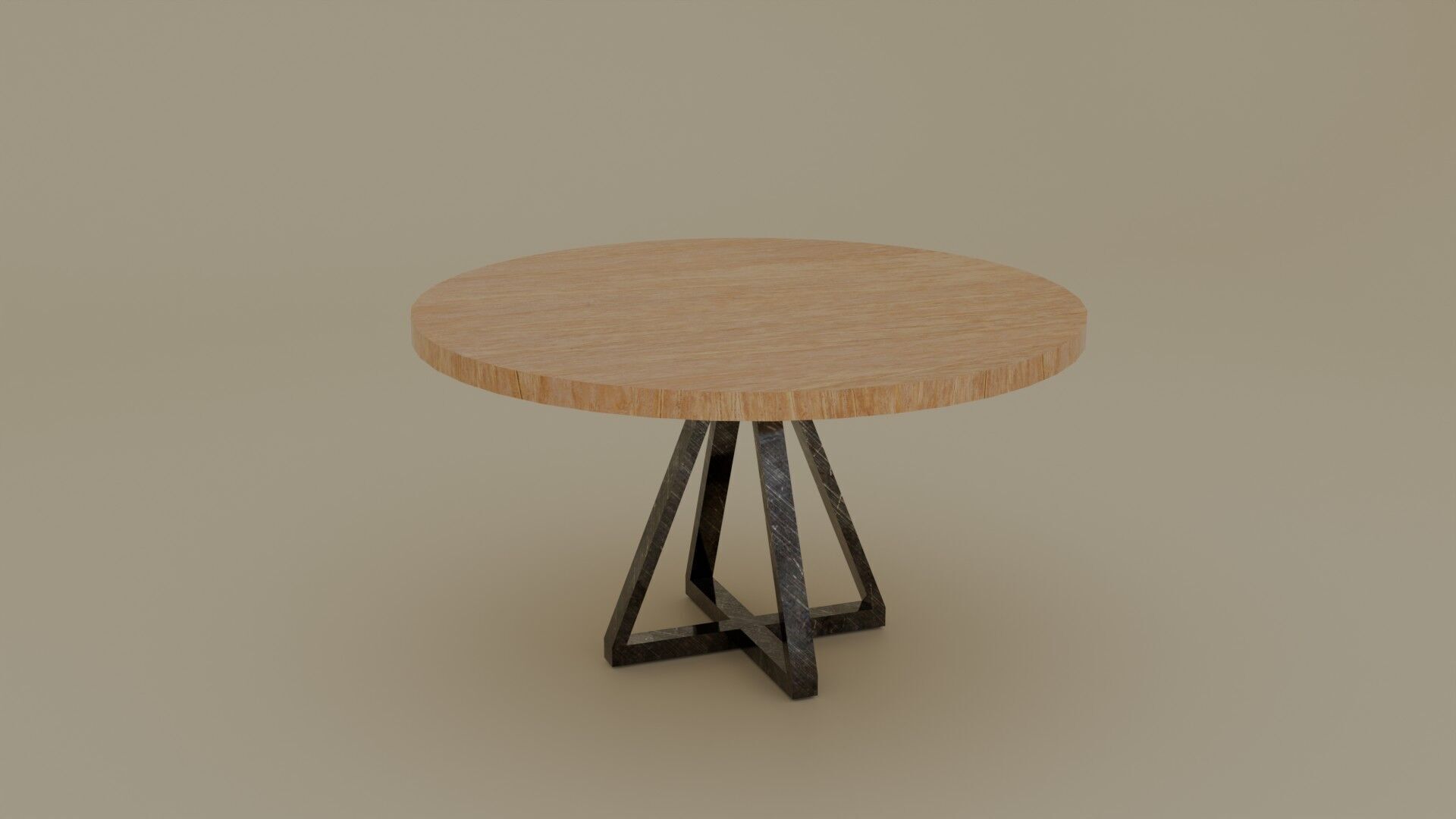 Cicrle table Low-poly 3D model_1
