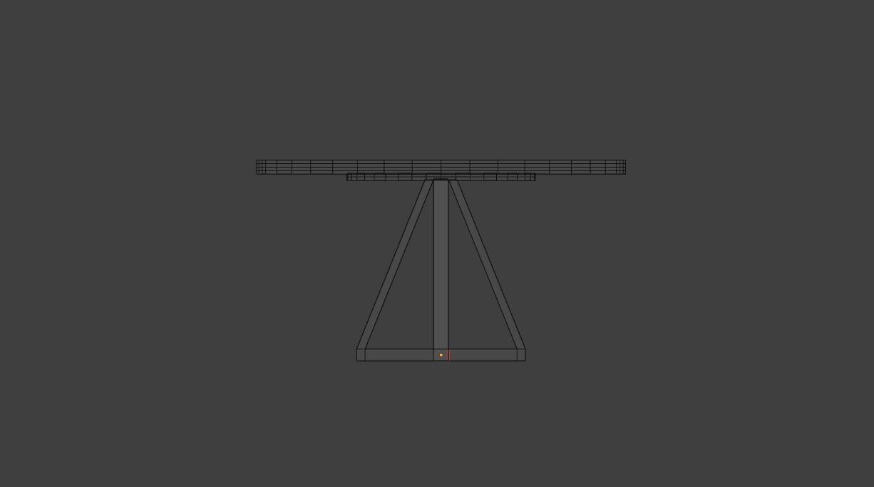 Cicrle table Low-poly 3D model_12