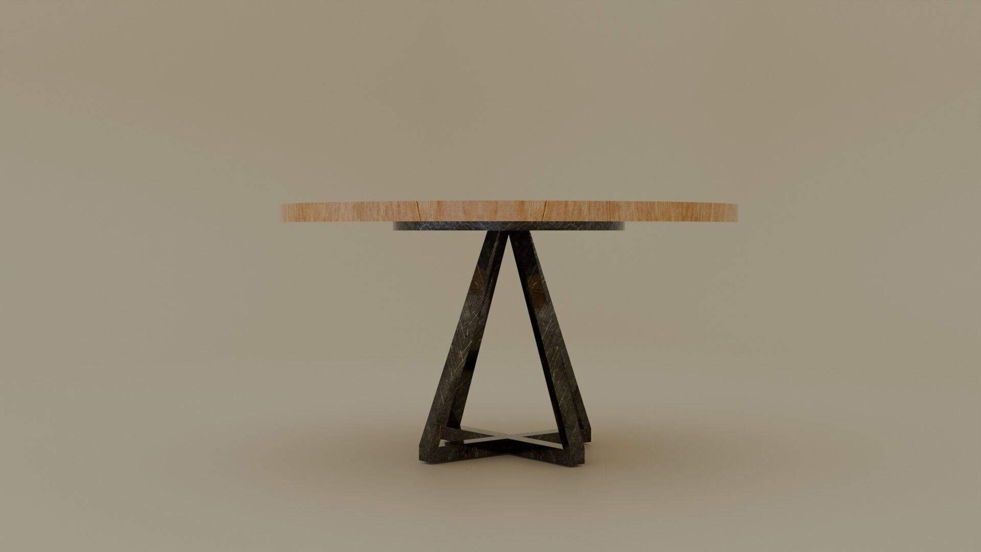 Cicrle table Low-poly 3D model_2