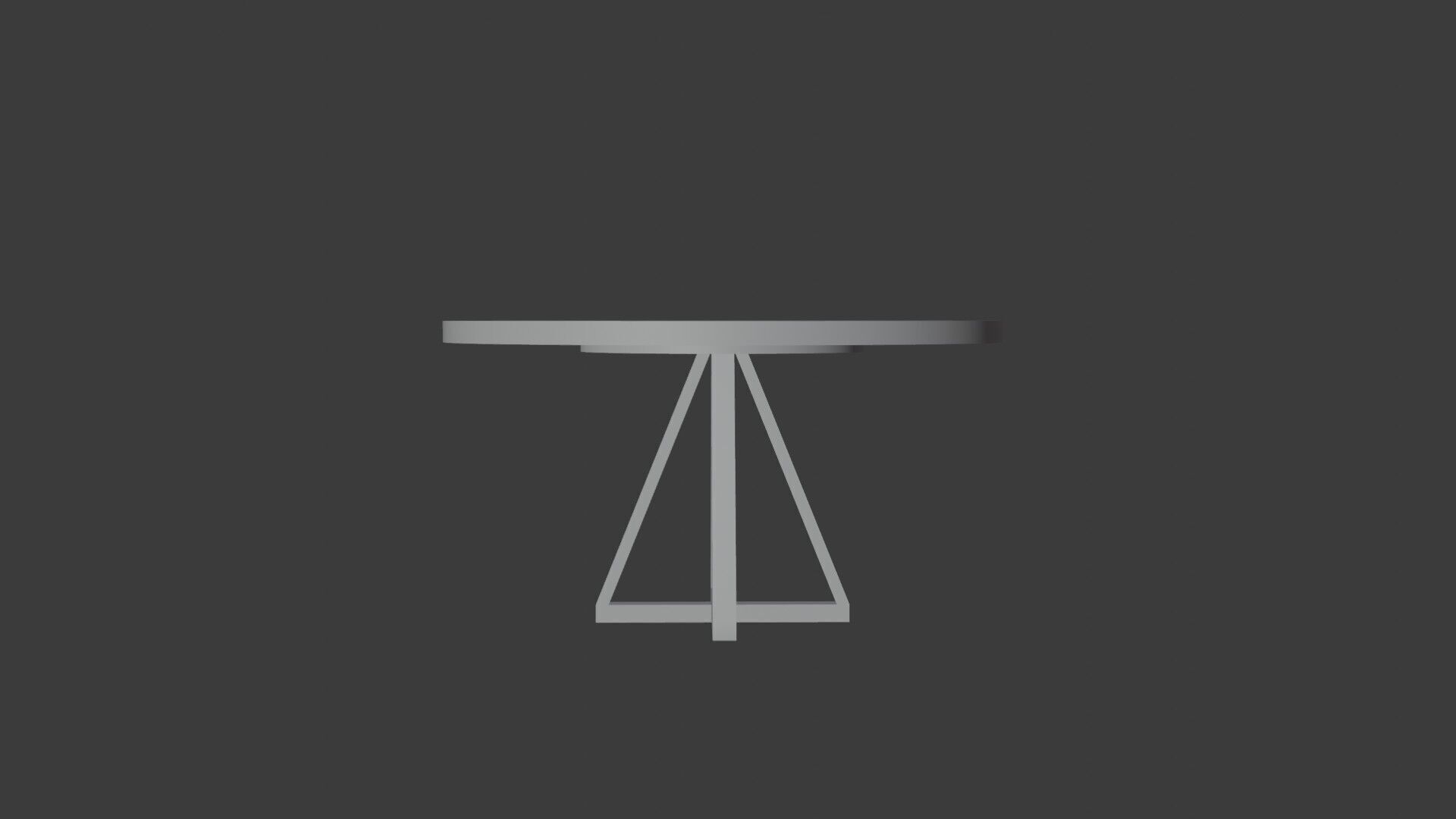 Cicrle table Low-poly 3D model_6