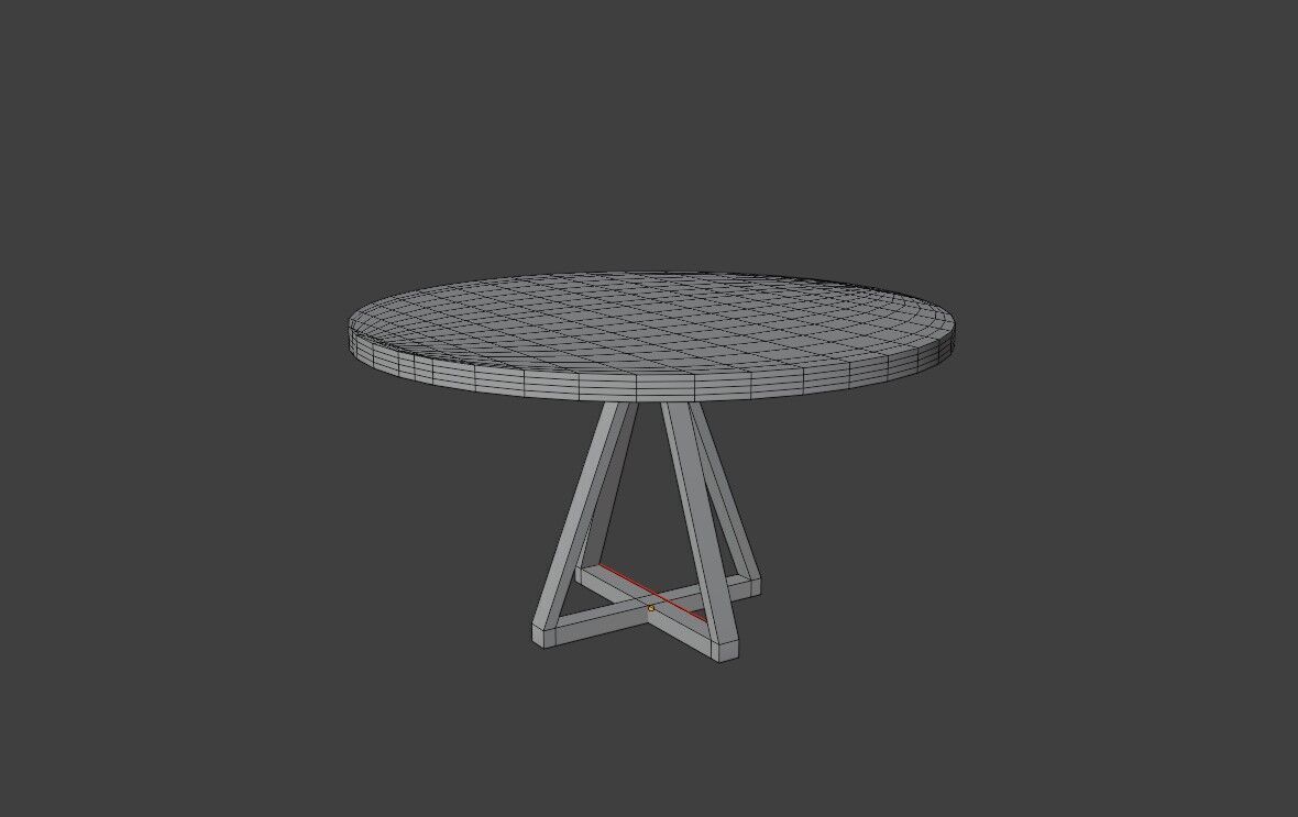 Cicrle table Low-poly 3D model_10