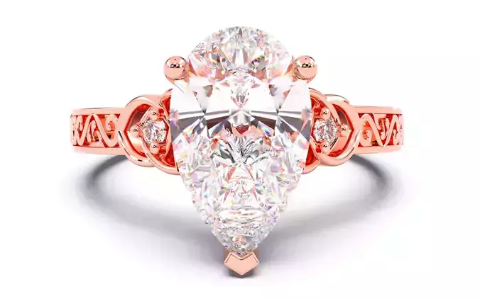 Pear Diamond Vintage Setting Solitaire Ring