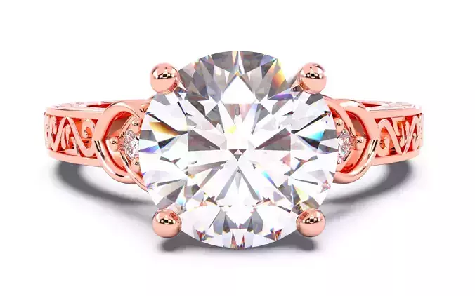 Round Diamond Vintage Setting Solitaire Ring