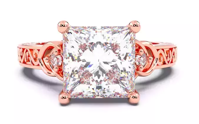 Princess Diamond Vintage Setting Solitaire Ring