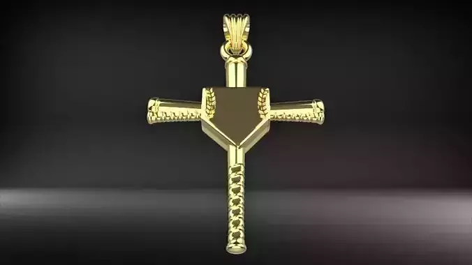  Baseball Bat Cross Stiching Pendant