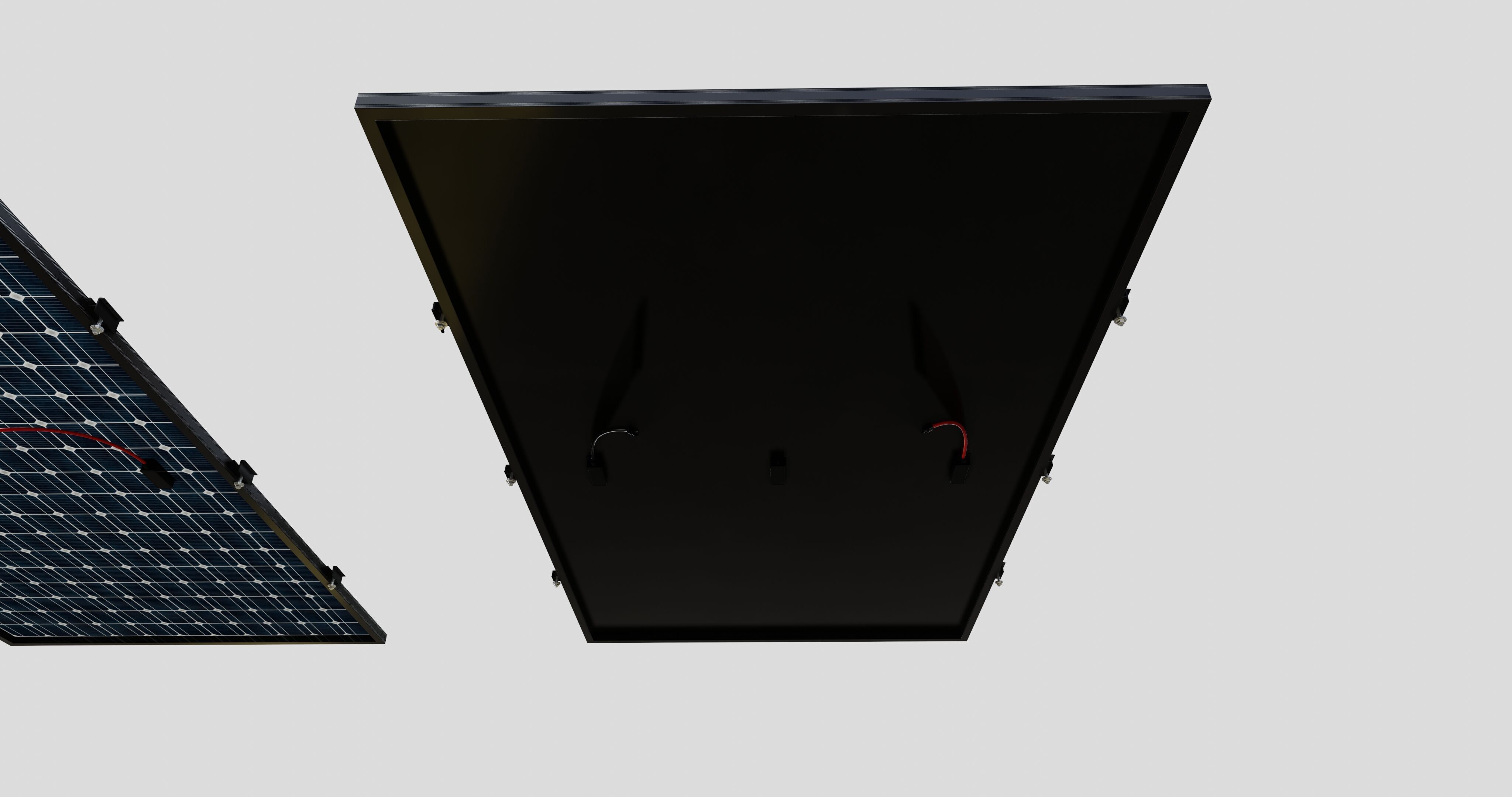 Black Framed Solar Panel 320W 1950x990x35mm 3D model_1