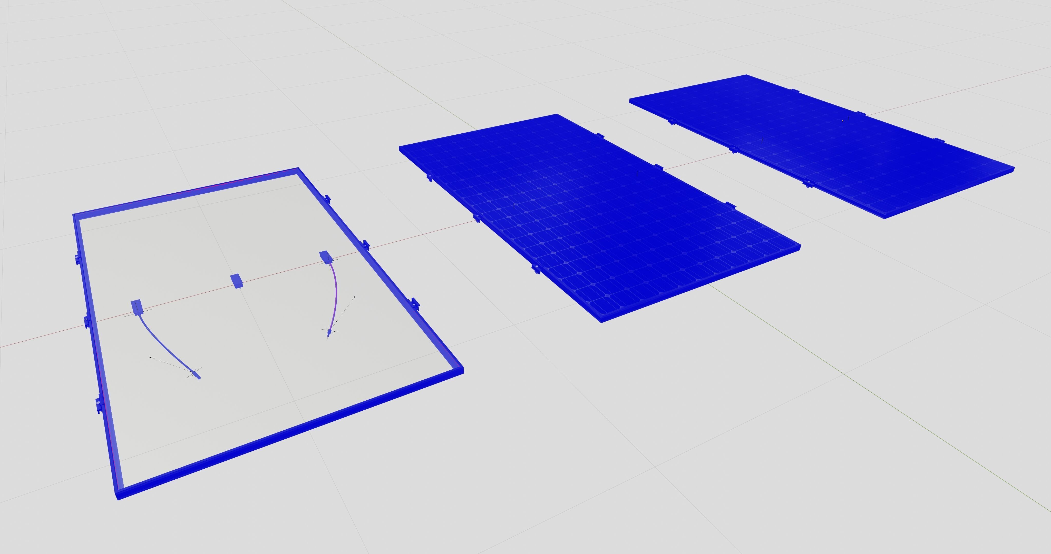 Black Framed Solar Panel 320W 1950x990x35mm 3D model_25