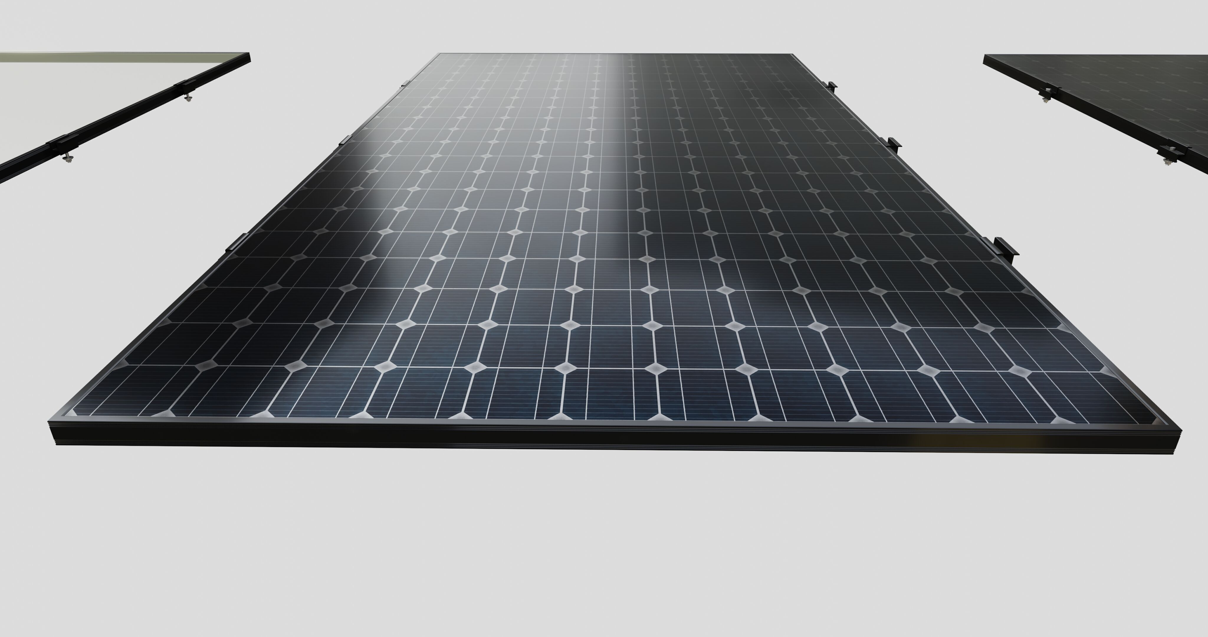 Black Framed Solar Panel 320W 1950x990x35mm 3D model_5