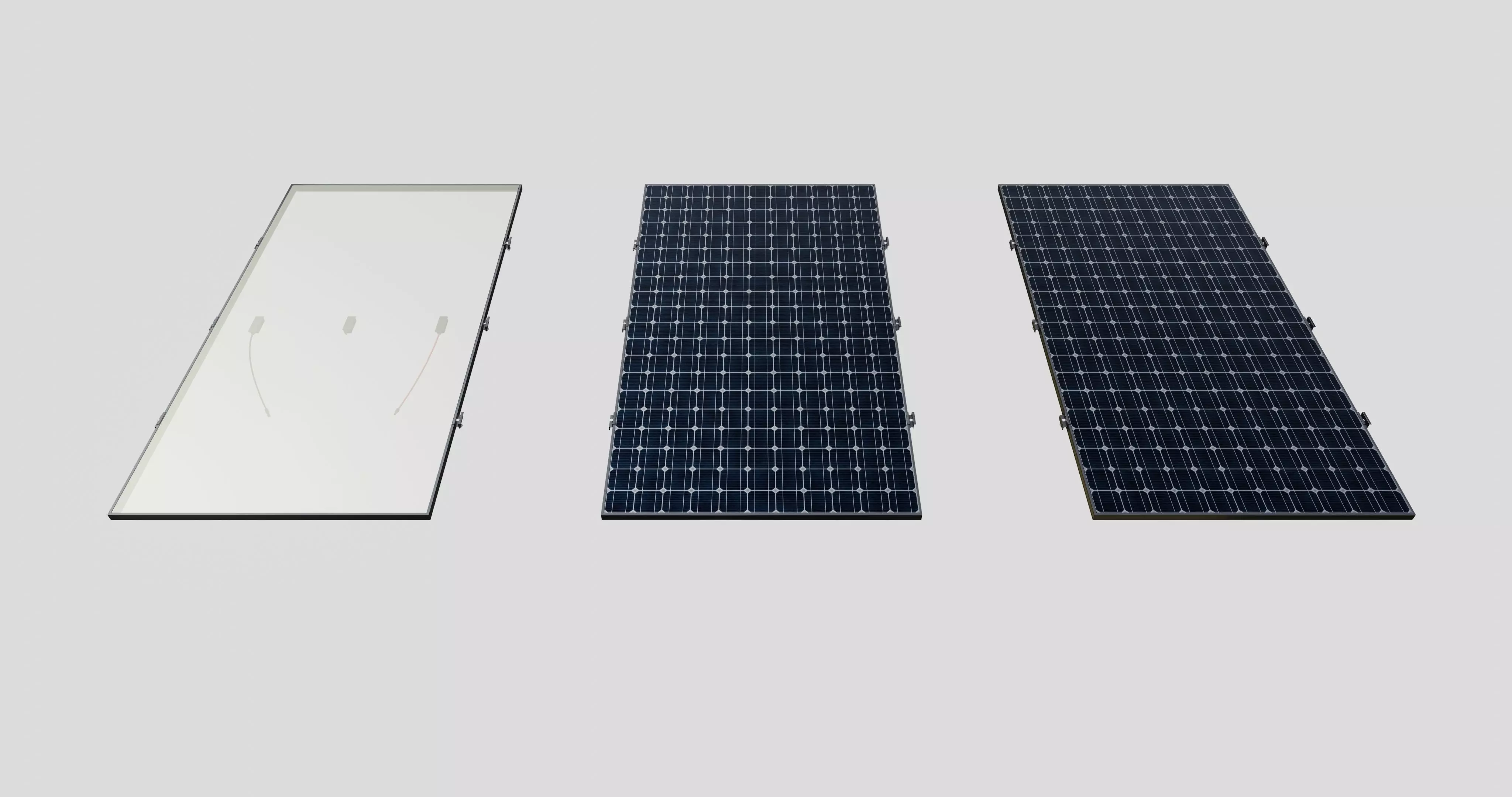 Black Framed Solar Panel 320W 1950x990x35mm 3D model_0