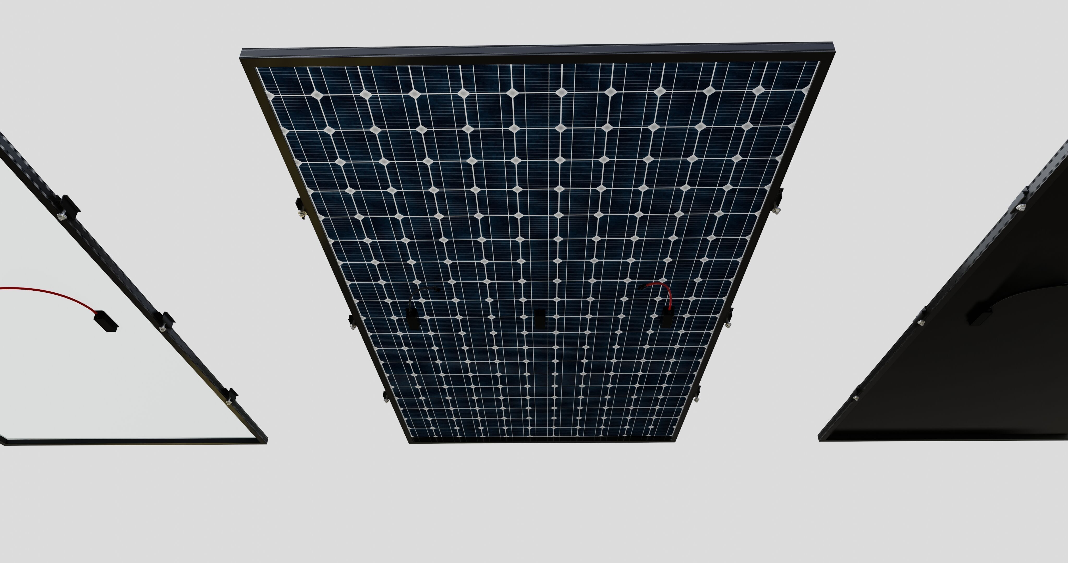 Black Framed Solar Panel 320W 1950x990x35mm 3D model_9